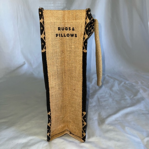 New Magnolia Home by Joanna Gaines black print burlap large tote bag - Picture 3 of 9